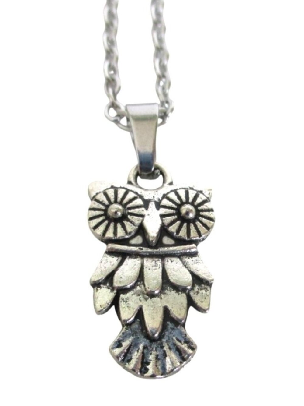New Owl Pendant Necklace With 18" Stainless Chain Bird Jewelry Gift